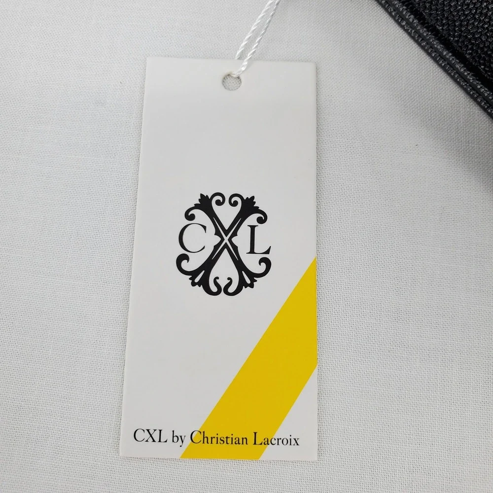 CXL by Christian Lacroix Paris Caviar Black‎ Clutch Detachable Chain Evening Bag